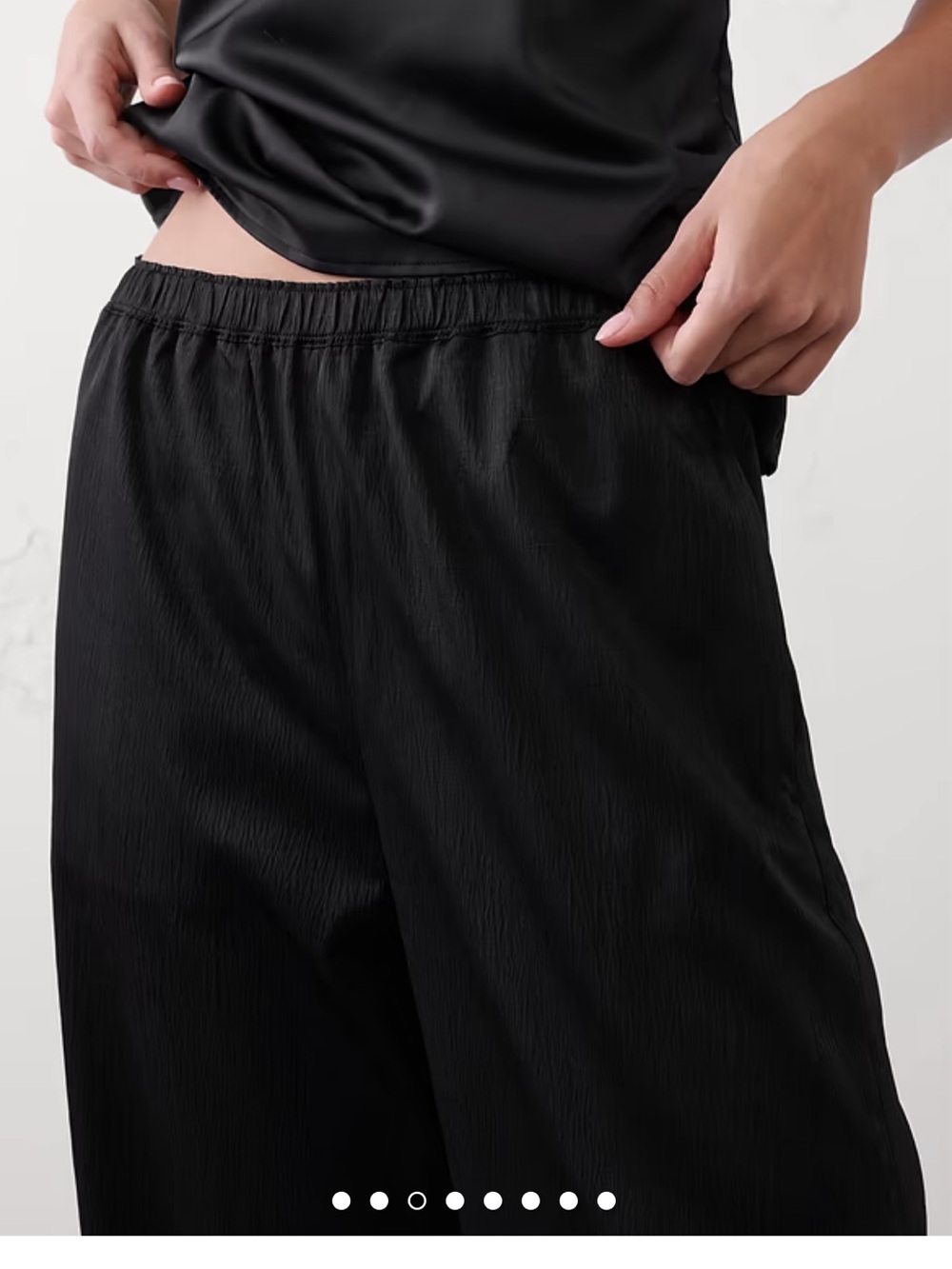 Banana Republic Black Wide-Leg Elastic Waist Pants